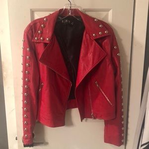 Red “THRILLER” moto jacket